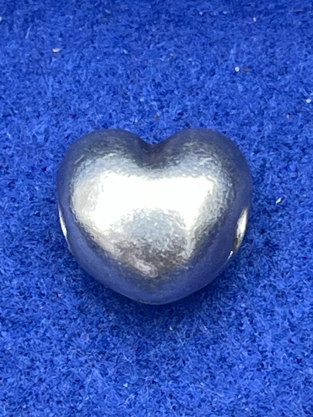 Pandora Smooth Puffy Silver Heart Bead Charm Retired